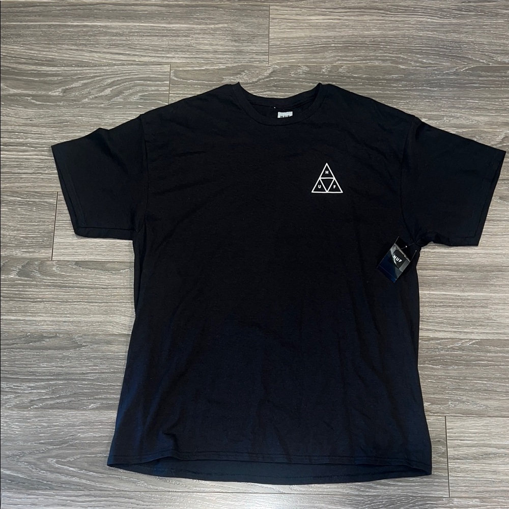 HUF Black Short Sleeve Tee with Triangle Graphic